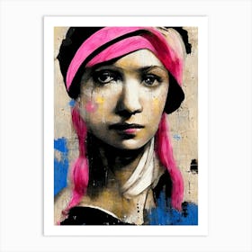 The Girl With The Pearl Earring Graffiti Street Art Art Print