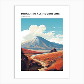Tongariro Alpine Crossing New Zealand 1 Hiking Trail Landscape Poster Art Print