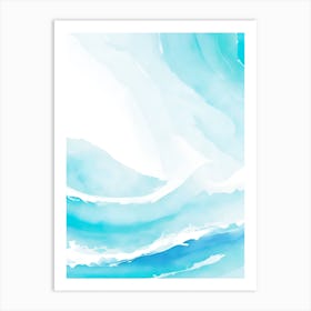 Blue Ocean Wave Watercolor Vertical Composition 50 Art Print