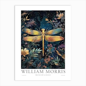 William Morris Art Dragonfly Night Morris Exhibition Print Botanical Poster Flowers Vintage Art Print