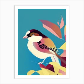 House Sparrow Pop Matisse 2 Bird Art Print