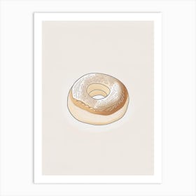 Bagel Bakery Product Minimalist Line Drawing 3 Art Print
