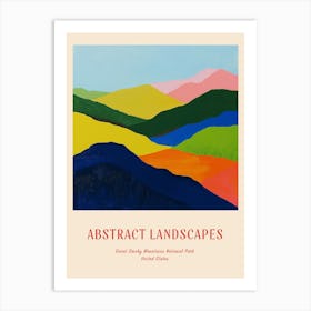 Colourful Abstract Great Smoky Mountains National Park Usa 3 Poster Art Print