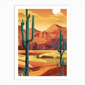 Cactus In The Desert Art Print