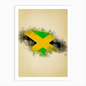 Jamaica Flag Vintage Art Print