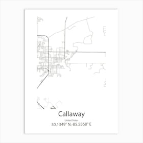 Callaway,United States Minimalist Map Art Print