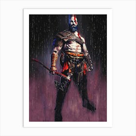 Kratos Game God Of War 1 Art Print