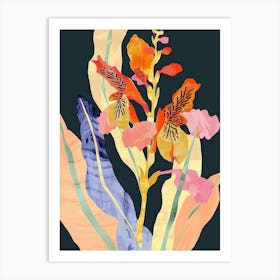 Colourful Flower Illustration Snapdragon 1 Art Print