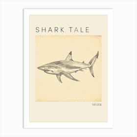 Vintage Shark Illustration 3 Poster Art Print