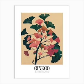 Ginkgo Tree Colourful Illustration 3 Poster Art Print