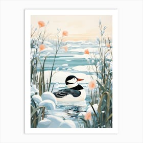 Winter Bird Painting Bufflehead 2 Art Print
