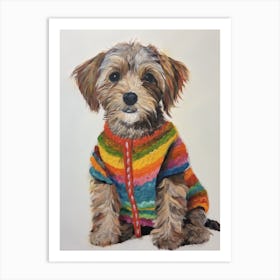 Baby Animal Wearing Sweater Puppy 1 Art Print