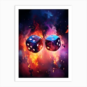 Dice On Fire 2 Art Print