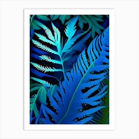 Crisped Blue Fern Vibrant Art Print