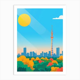 Tokyo Japan 5 Colourful Illustration Art Print