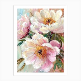 Pink And White Peony Art Print