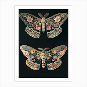 Butterfly Pattern William Morris Style 3 Art Print