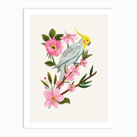 Parakeet Cream Art Print