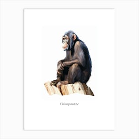 Chimpanzee Kids Animal Poster Art Print