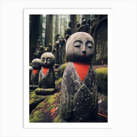 Jizo Statues Japanese Style Illustration 9 Art Print