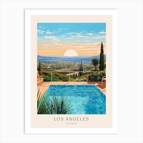 La, California 3 Midcentury Modern Pool Poster Art Print