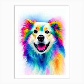 Icelandic Sheepdog Rainbow Oil Painting Dog Art Print