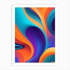 Abstract Colorful Waves Vertical Composition 89 Art Print