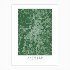Antwerp City Map Art Print