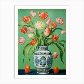 Flowers In A Vase Still Life Painting Tulips 6 Art Print