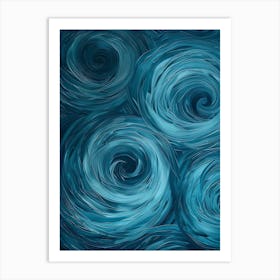 Blue Swirls 2 Art Print