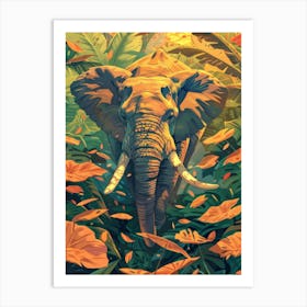 Elephant In The Jungle 3 Art Print