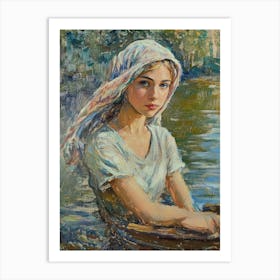 Girl In A Boat Art Print