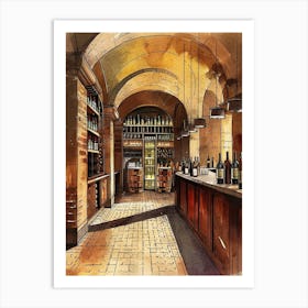 Wine Cellar Illustration 3 Art Print