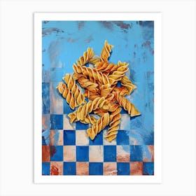 Pasta Blue Checkerboard 3 Art Print