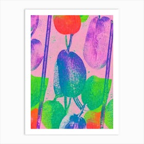 Potato Risograph Retro Poster vegetable Art Print