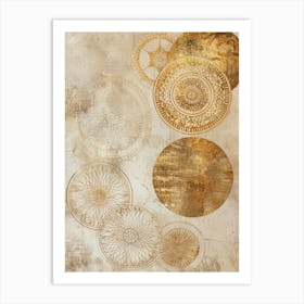 Gold Circles 6 Art Print