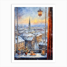 Winter Cityscape Krakow Poland 1 Art Print