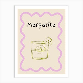 Margarita Doodle Poster Lilac & Green Art Print