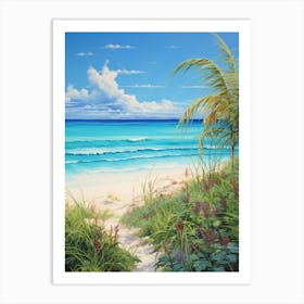 A Painting Of Grace Bay Beach, Turks And Caicos Islands 2 Art Print