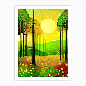 Sunset In The Forest 1 Art Print