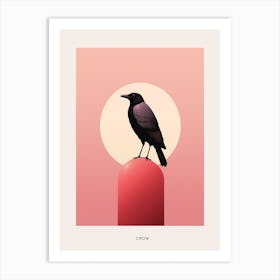 Minimalist Crow 1 Bird Poster Art Print