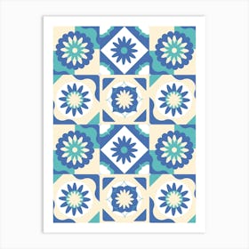 Tile Pattern Vector - Azulejo - vector tiles, Portuguese tiles Art Print