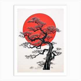 Bonsai Tree 6, Old, Vitage Japan Poster Art Print