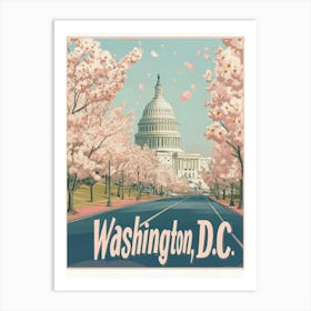 Aihrgdesign A Classic 1960s Travel Poster For Washington DC 2 Art Print