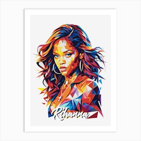 Rihanna 03 Portrait Music Icon WPAP Pop Art Style Art Print