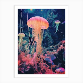 Collage Style Jelly Fish 2 Art Print