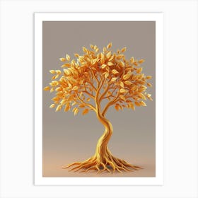 Golden Tree 1 Art Print