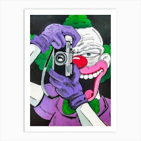 Clown With A Camera Art Print