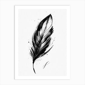 Quill And Ink 1 Symbol Black And White Painting Art Print