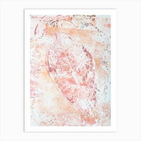 Leaf Print Orange And Pink Art Print